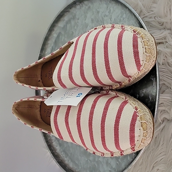 Time and Tru striped memory foam espadrille womens size 10 - Picture 3 of 5